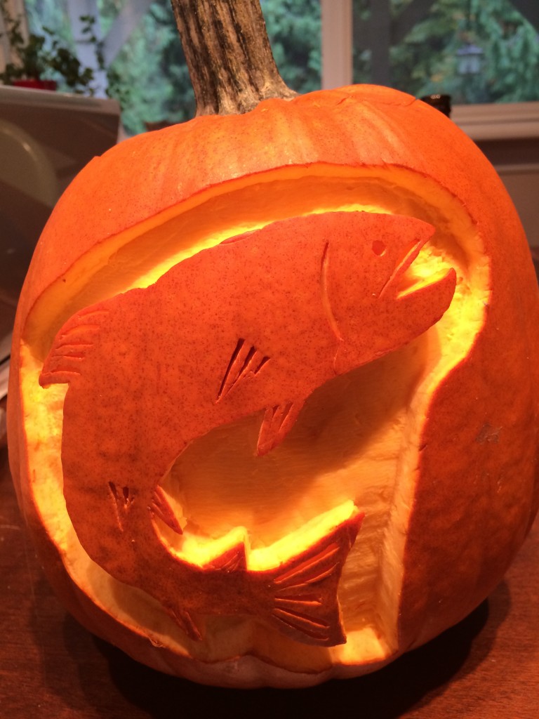 cool pumpkin carving salmon fish