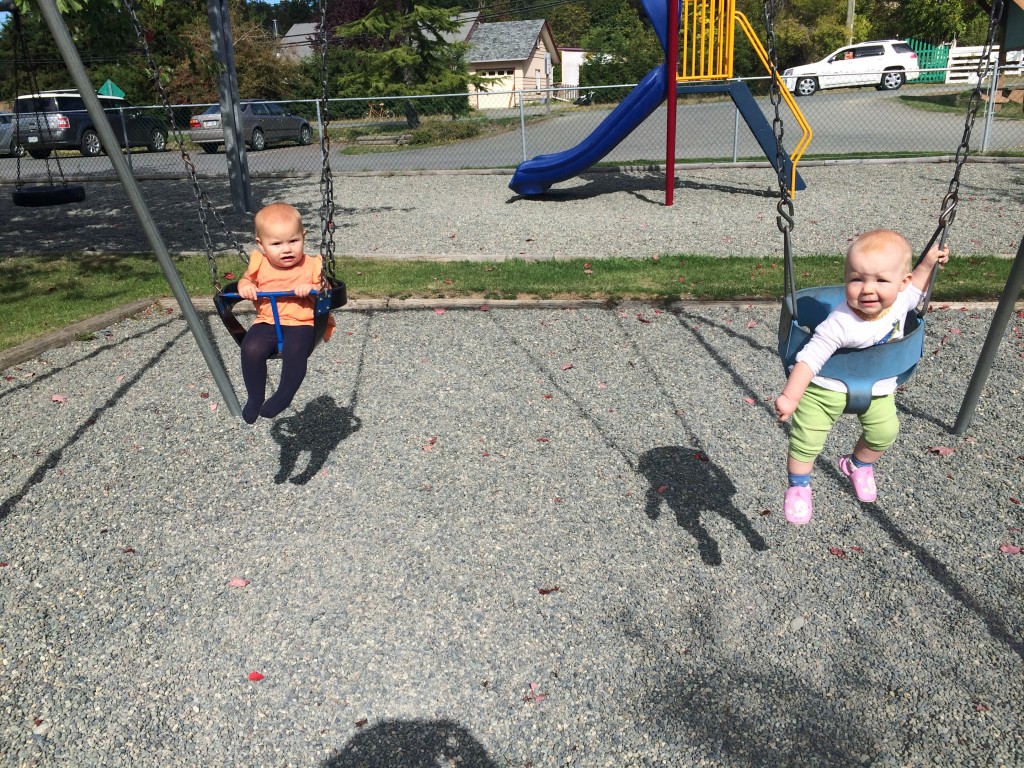 babies on swings