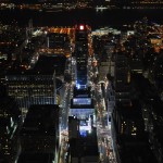 looking down at times square NYC