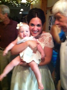 baby and a beautiful bride