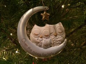 Over the moon for you owls Christmas tree decoration