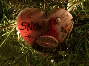 Snowman heart Christmas tree decoration