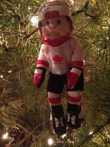 hockey player Christmas tree ornament