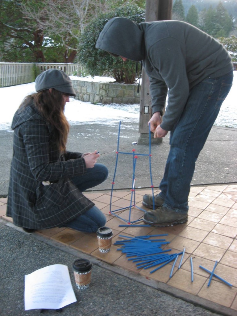 building a tower of straws