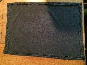 back of fabric with sewn edges
