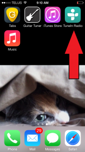 TunIn Radio app on iPhone