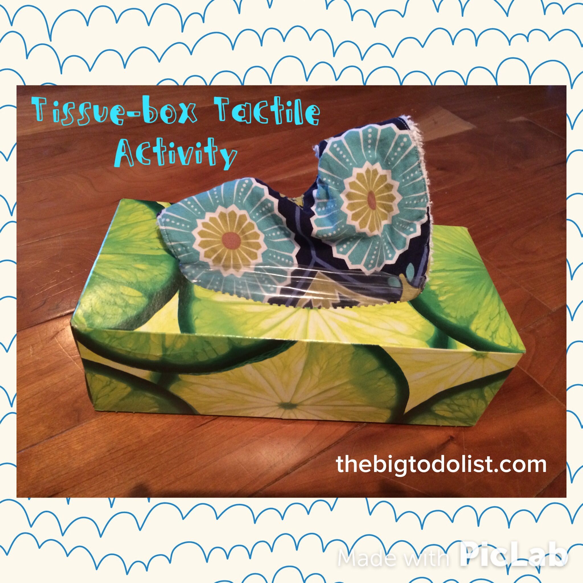 Tissue-box tactile activity for babies and toddlers