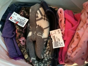 Children's consignment clothes shopping