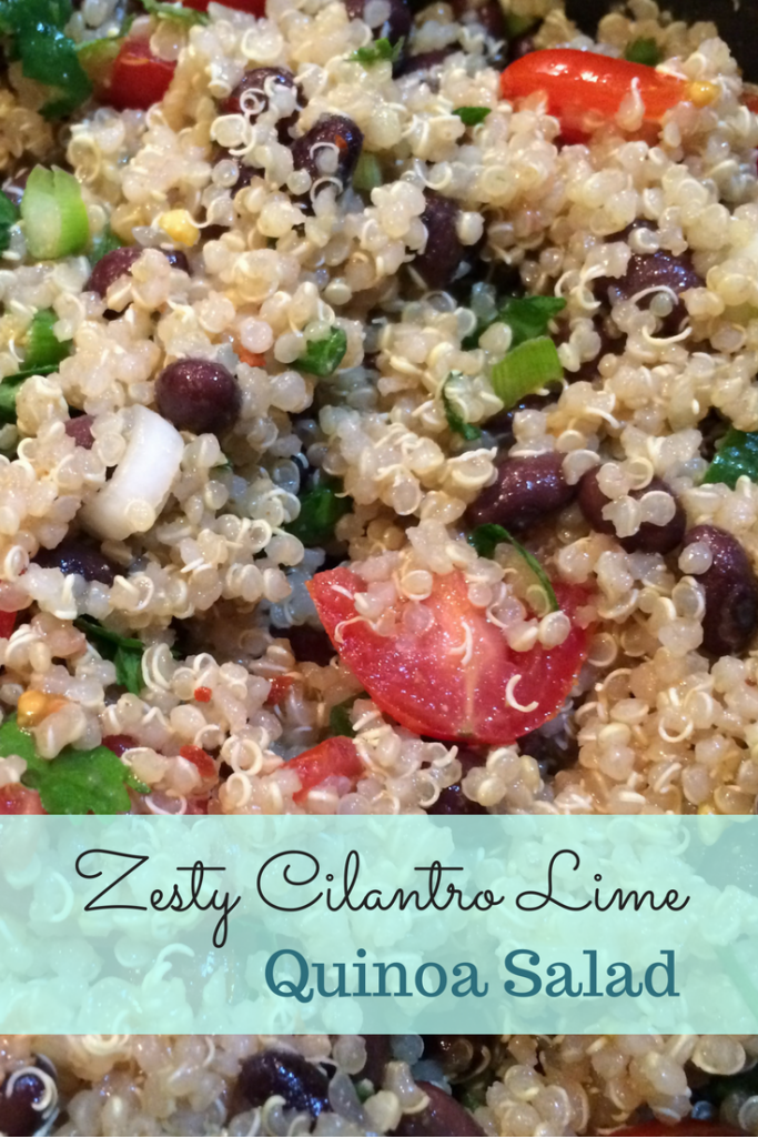 Zesty Cilantro Lime Quinoa Salad - Easy, quick, healthy vegetarian food.
