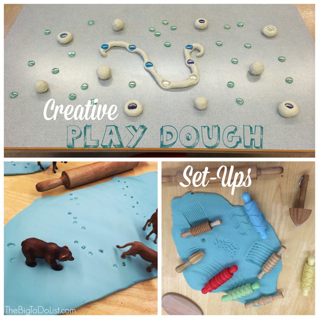 creative playdough activities setup