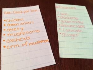 weekly meal planning cards