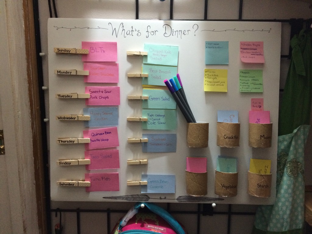 DIY meal plannign board