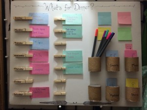 DIY weekly Meal planning board