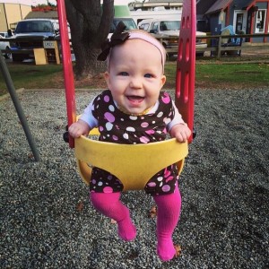 Baby on swing