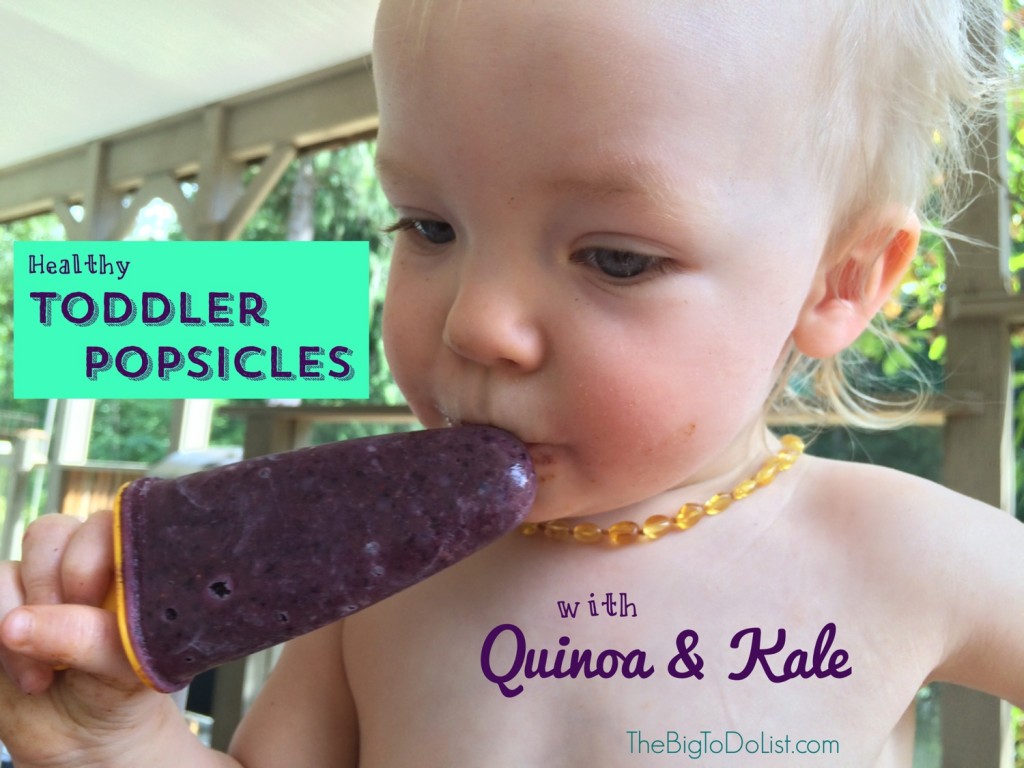 Healthy toddler Popsicles with quinoa and kale