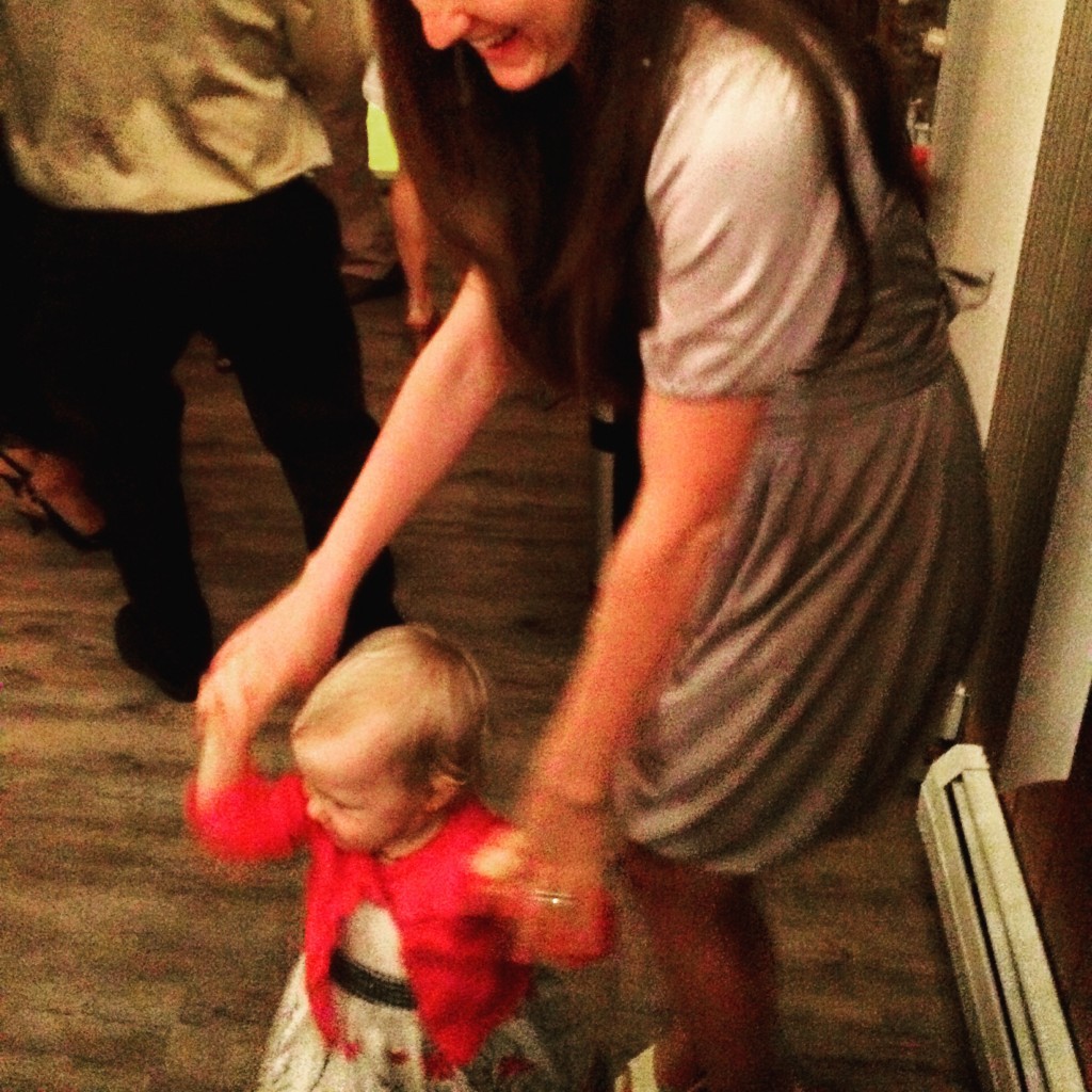 21 months old toddler dancing at a wedding