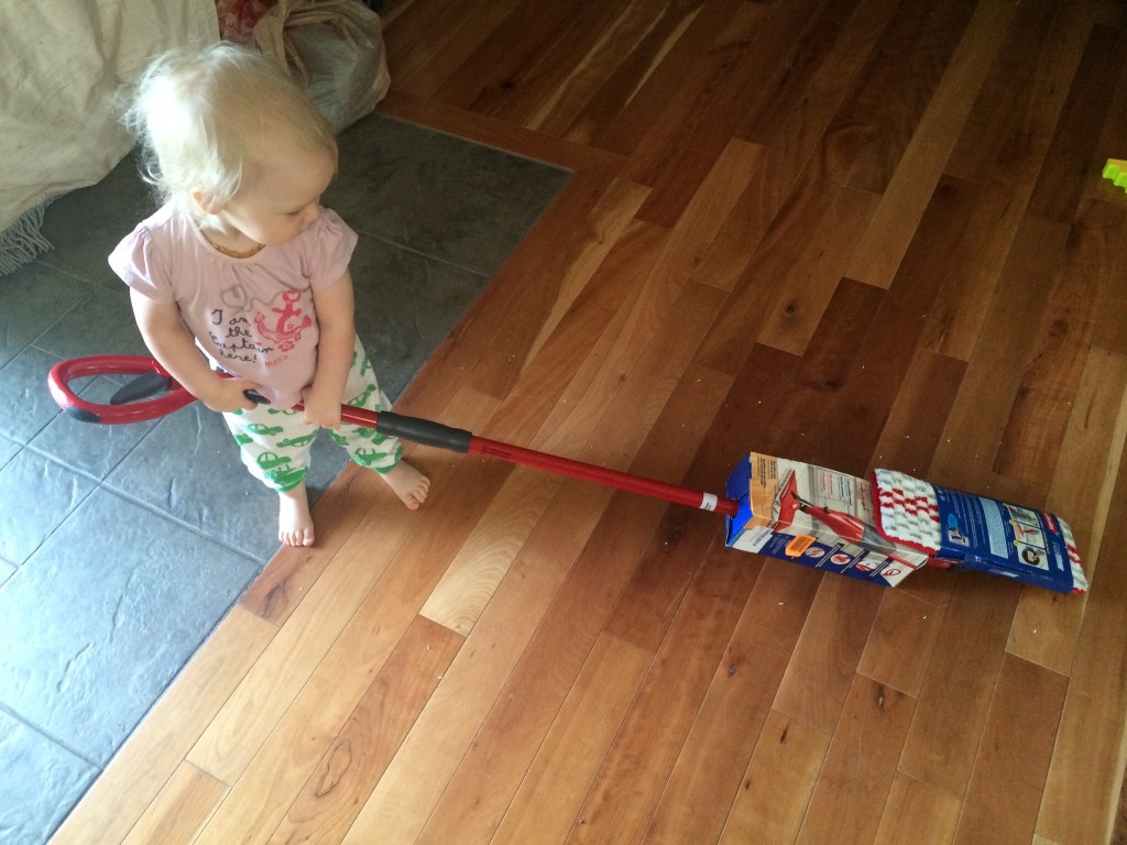 Things that excite me - Toddler with mop