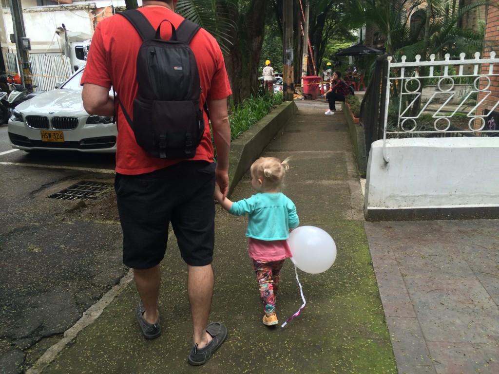 Cute toddler in Medellin Colombia travel