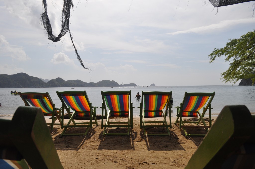 Playa Grande Beach Chairs near Taganga, Colombia