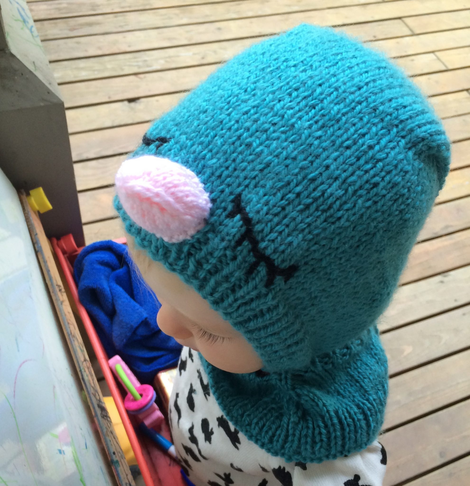 sleepy bluebird knit hat for toddlers and babies