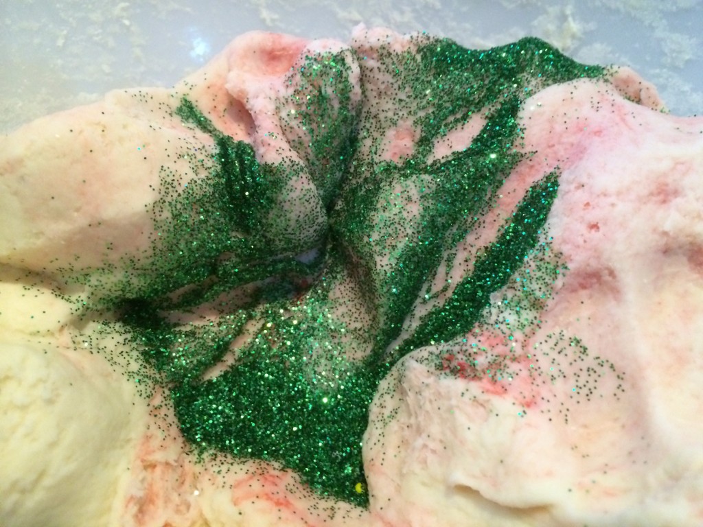 glitter christmas playdough