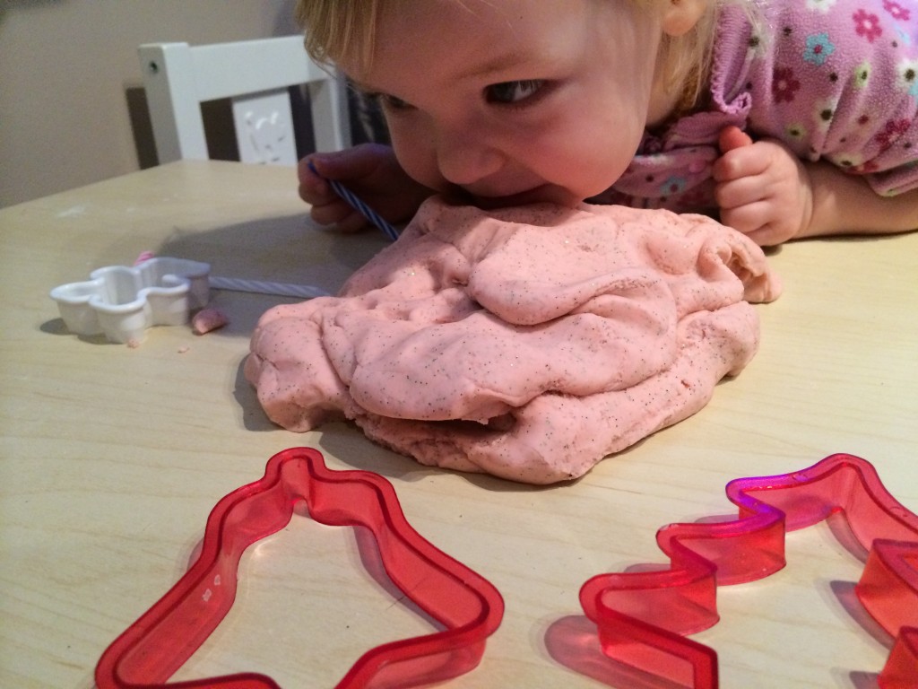 candy cane Christmas playdough