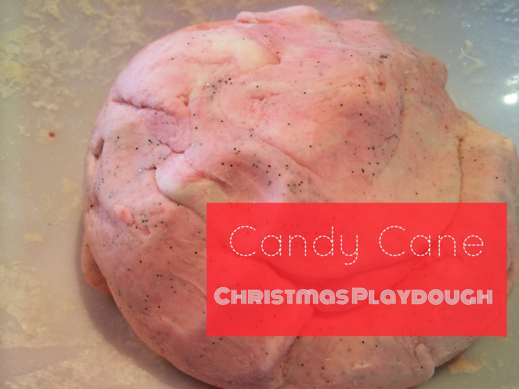 Candy cane Christmas playdough 