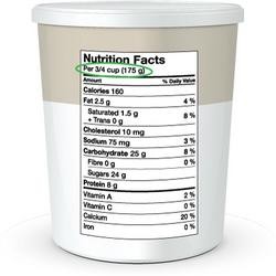 serving portion nutrition facts table