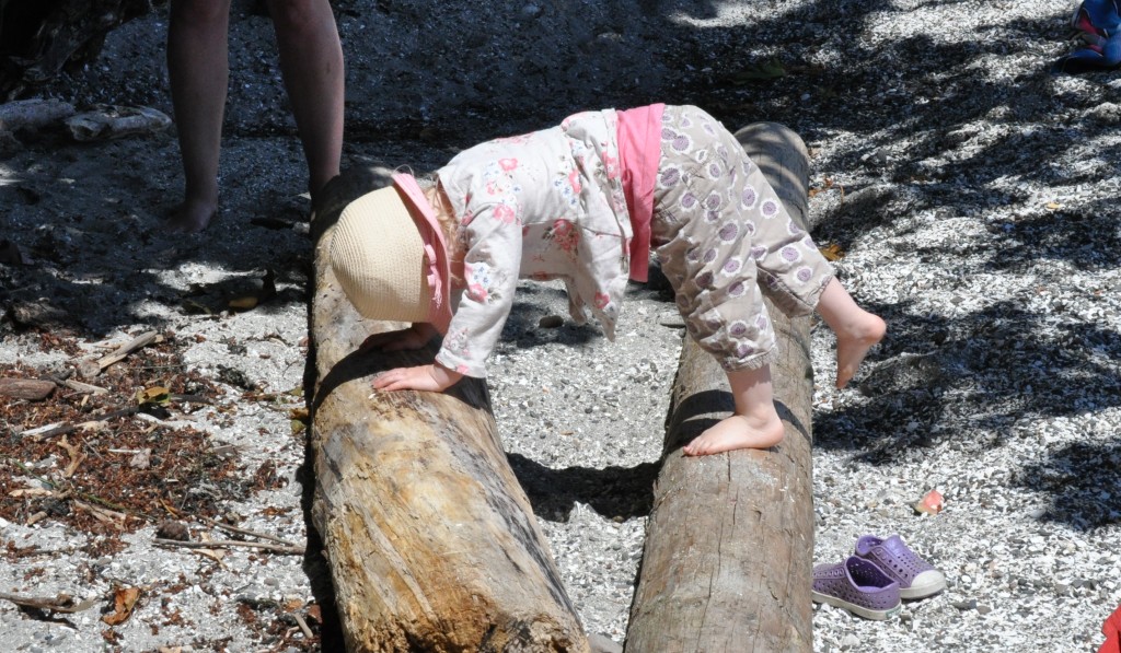 Beach yoga for kids