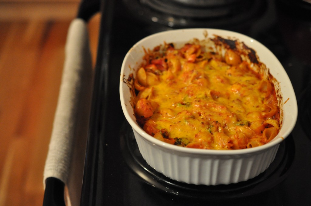 Chickapea baked pasta quick gluten-free meal