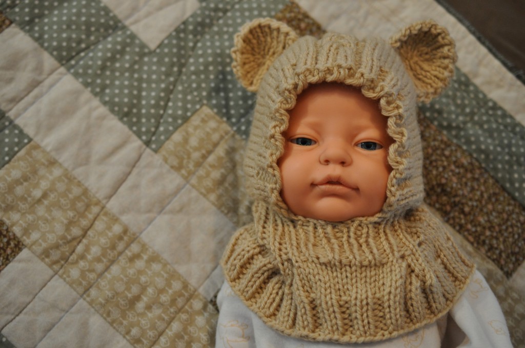knit bear hat for baby