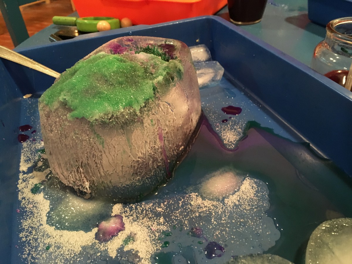 Cool Preschool Science Experiments: Melting Ice with Salt & Colour