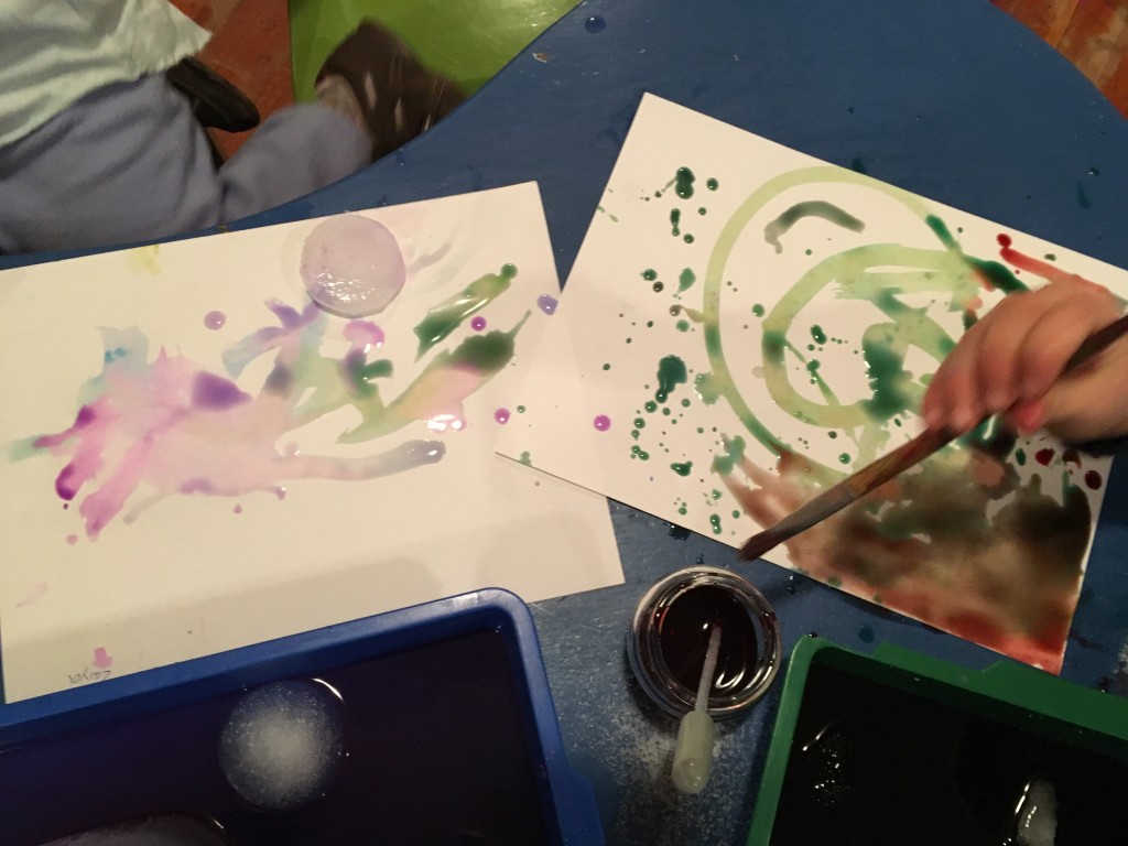 salt and ice watercolor painting cool preschool science experiments