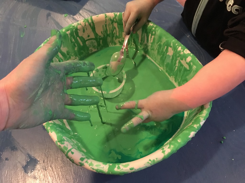 slime without borax sensory play experience preschool