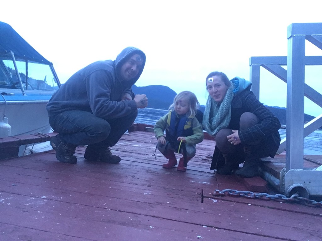 family on the dock