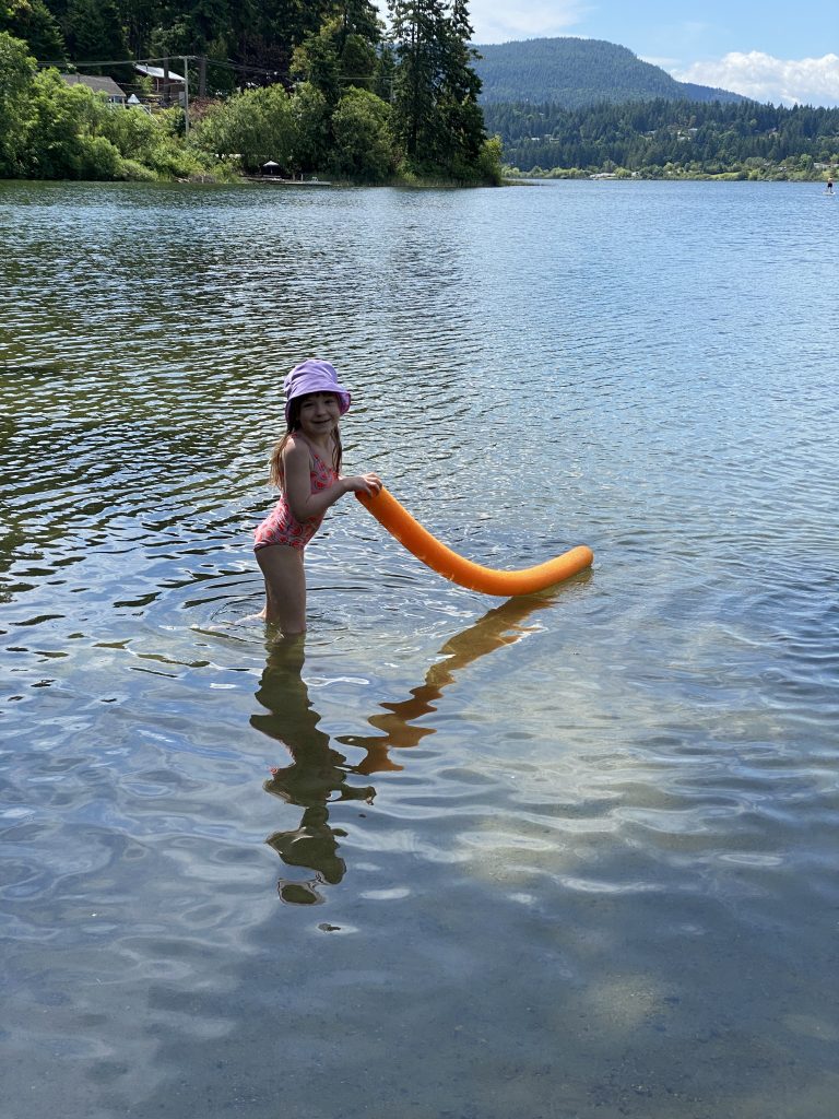 swimming at st mary lake salt spring island