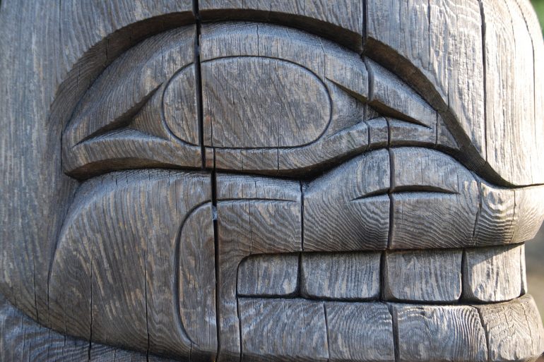 first nations indigenous coast salish totem pole