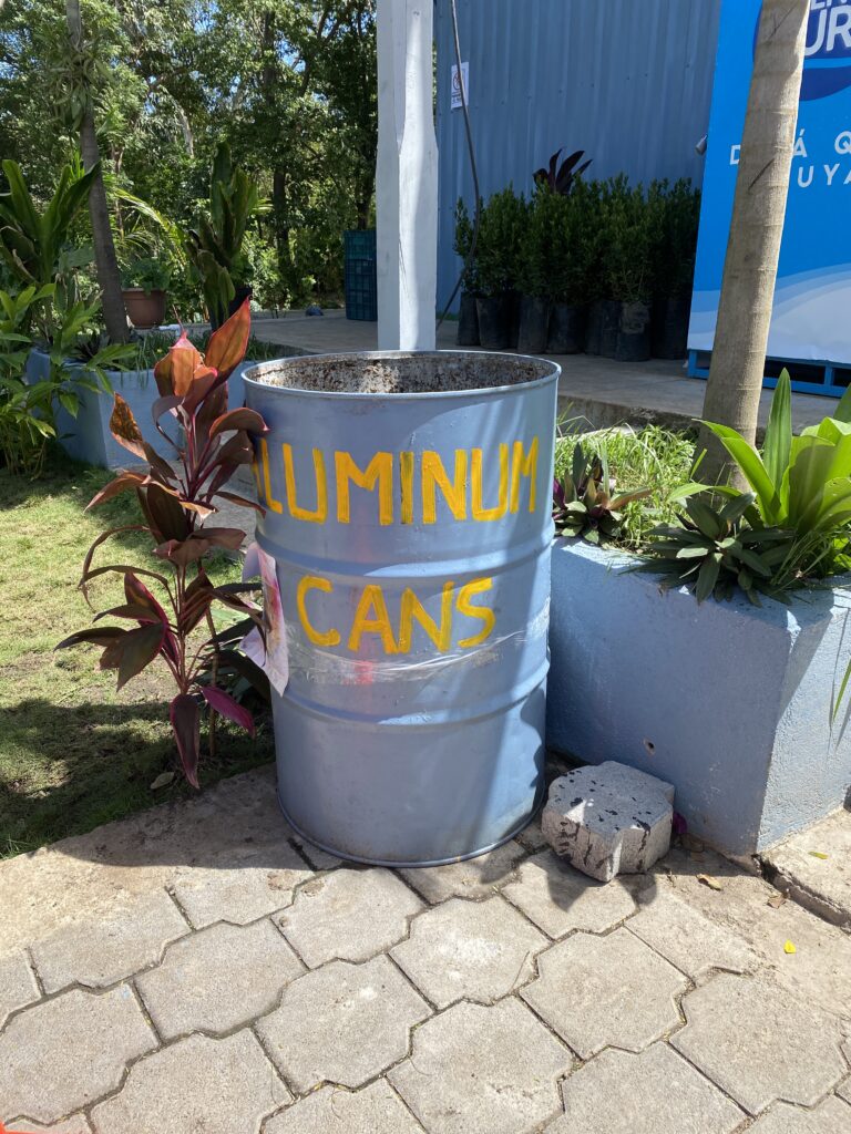 aluminum can recycling in Santa Cruz, Ometepe, Nicaragua